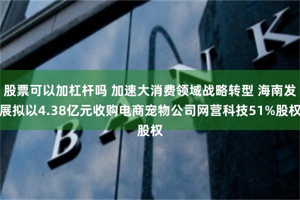 股票可以加杠杆吗 加速大消费领域战略转型 海南发展拟以4.38亿元收购电商宠物公司网营科技51%股权